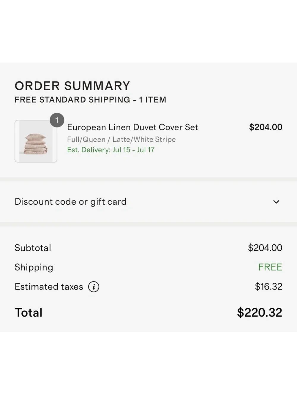Quince European Linen Duvet Cover Set Full Queen Latte White Stripe $204 Retail